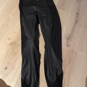 lululemon athletica faux leather Black Leggings